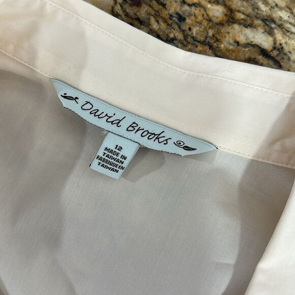 David Brooks Women's Cotton Blend Off White Button-Up Shirt Size 12 - Picture 5 of 11